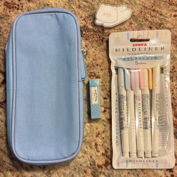 Zebra Mildliner Stationary Kit with 5 color Marker set and accessories- NEW - Picture 5 of 8